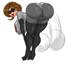 1girls alternate_costume armwear ass back_view bent_over big_ass big_breasts big_butt black_gloves bodysuit boots brown_eyes brown_hair bubble_butt busty closed_eyes clothing curvy dat_ass disney domino_mask elastigirl elastigirl_(the_incredibles_2_supersuit) elbow_gloves erect_nipple erect_nipples eyewear female female_only footwear gloves handwear helen_parr high_heel_boots high_heels hourglass_figure human legwear lipstick looking_at_viewer looking_back makeup mask mature milf mother naked nipple_bulge one-eye_closed pixar pose posing red_lipstick shiny shiny_skin short_hair smooth_skin solo standing sun1sol superheroine the_incredibles the_incredibles_2 thick_lips thong twerking voluptuous white_background wide_hips wink