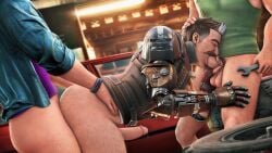 3d_(artwork) apex_legends cock domredsins fuse_(apex_legends) gay gay_sex spitroast