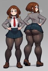 ai_generated big_breasts bubble_butt gwee huge_ass large_ass large_breasts my_hero_academia ochako_uraraka uraraka_ochako