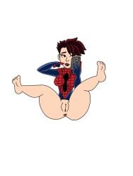 1girls anus ass ass_focus big_breasts bigoni bottomless breasts brown_hair lipstick marvel marvel_comics mayday_parker phone pussy selfie short_hair spider-girl spider-man_(series) superheroine thick thick_ass thick_thighs