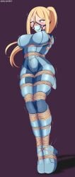 2d 2d_(artwork) bondage bondage bound female female_focus female_only human metroid nintendo samus_aran