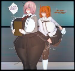 1futa 1girls 3d ass ass_slap big_ass big_breasts big_thighs blush breasts busty clothed clothing eastboundaura88 english_text fat_ass fate/grand_order fate_(series) female fujimaru_ritsuka_(female) futanari giant_ass gigantic_ass gigantic_thighs glasses gudako huge_ass huge_breasts huge_thighs koikatsu large_ass large_breasts large_thighs mash_kyrielight massive_ass massive_thighs thick_thighs thighs uncensored wide_hips