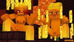 1boy 3d blaze_(minecraft) dominant_female female femboy femboy_on_female femboysub femdom iamcringe male malesub minecraft monster monster_boy monster_girl nether nude pegging personification submissive_male tagme