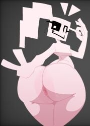 1girls an_undeniably_canon_fnaf_timeline anus ass ass_bigger_than_head ass_body ass_focus backboob big_butt blonde_hair bottom_heavy bottomless bubble_butt clothing curvaceous curvy curvy_figure dat_ass dumptruck_ass female female_only first_porn_of_character five_nights_at_freddy's five_nights_at_freddy's:_security_breach flat_chest gray_background green_eyes hairy_anus happy_face hat huge_ass looking_at_viewer looking_back mostly_nude nanodude78 no_panties one_eye_closed peace_sign pink_hair ponytail security_guard teasing thick_thighs uniform vanessa_(fnaf) voluptuous voluptuous_female white_hair wide_hips