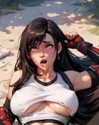 ahe_gao ai_generated clothed erection expressions eyes_rolling_back final_fantasy final_fantasy_vii hardcore lust outside tifa_lockhart