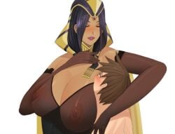 1boy areolae big_breasts bo_wei egyptian female femdom iris milf mommy musk sexy_armpits sexy_clothing smell smelly smelly_armpits sniffing sniffing_armpit submissive submissive_male sweat tower_of_trample