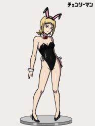 black_leotard blonde_hair chainsaw_man djangoultra high_heels leotard playboy_bunny sawatari_akane