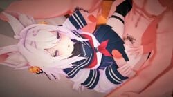 3d clothed clothed_female dick female female_focus filian filian_(vtuber) foursome gangbang handjob indie_virtual_youtuber jiggling_breasts koikatsu laying_down laying_on_back moaning multiple_boys nude_male orgy penis school_uniform sex skirt small_boobs small_breasts sole_female sound streamer tagme vaginal_penetration video virtual_youtuber vtuber wataamage white_hair