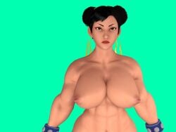 1girls 3d abs breasts capcom chun-li female large_breasts muscular_female nude street_fighter tagme tekan4982