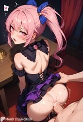 ai_generated anal_sex anal_sex ass ass back clothed cum_in_ass femboy looking_at_viewer magosilencioso moaning original_character otoko_no_ko petite_femboy rough_sex sex_from_behind sissy trap