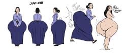 1female 1girls asian asian_female ass ass_bigger_than_body ass_bigger_than_breasts ass_bigger_than_head ass_bigger_than_torso ass_clapping ass_focus black_hair blue_dress booty bottom_heavy butt butt_focus butt_jiggle chinese chopsticks_in_hair clapping_ass clapping_buttocks clapping_cheeks colossal_ass cup dialog dialogue dwproductions01 embarrassed embarrassed_nude_female fat_ass fat_butt gigantic_ass hairbun huge_ass huge_butt jiggling_ass jiggling_butt massive_ass massive_butt massive_thighs meat_wall_(body_type) multiple_angles multiple_scenes naked naked_female oc onomatopoeia original_character paag pear-shaped_figure pear_shaped simple_background smile suprised suprised_look thick thick_legs thick_thighs wet wet_body wet_skin white_background