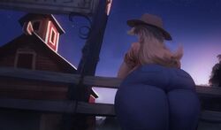 applejack_(mlp) ass barn big_ass big_butt blonde blonde_hair bottom_heavy cowboy_hat curvy dat_ass farm female female_only fence friendship_is_magic huge_ass human human_only humanized jeans long_hair low-angle_view maarthul morning my_little_pony pants rear_view shirt short_sleeves sleeves_rolled_up solo stable straight_hair sunrise thick_thighs tight_jeans tight_pants worm's-eye_view