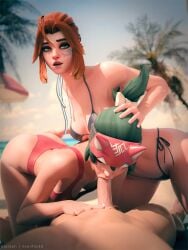 1boy 2026 2girls 3d ass assisted_fellatio beach_background beach_sex big_ass bikini bikini_only blowjob blowjob_face blue_eyeshadow breasts cleavage completely_nude detailed_background eyeshadow fellatio female female_penetrated freckles freckles_on_face freja_(overwatch) freja_skov ginger_hair green_eyes green_hair hand_on_ass horned_headwear kiriko_(overwatch) kiriko_kamori kneeling kneeling_on_ground lipstick looking_at_viewer male medium_breasts neonfox3d ninja_headband nose_piercing nude nude_male one-piece_swimsuit one_piece_swimsuit oral oral_penetration oral_sex outdoor_nudity outdoor_sex outdoors overwatch overwatch_2 penis piercing pushing_head pushing_head_down side-tie_bikini tied_hair trio