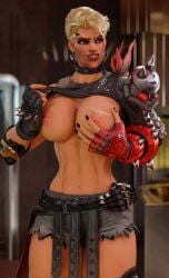 1girls 3d big_breasts breasts female junker_queen muscular muscular_female nipples overwatch sentinel1_4