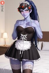 ai_generated brhel lace maid maid_uniform overwatch tagme widowmaker