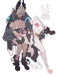 3girls ^^^ animal arknights bird bird_girl blush boots breast_smother breast_sucking breasts cellphone closed_eyes clothed_sex creator_connection dark-skinned_female dark_skin electric_plug electric_plug_tail extra_arms face_to_breasts female_ejaculation fingering flower glove_in_mouth gloves grey_hair gripping_clothes gun hair_flower hair_ornament hand_on_another's_chest hat head_wings highres hitobashira_(1746164306) holding holding_another's_leg holding_another's_wrist holding_phone holster irene_(arknights) large_breasts mouth_hold multiple_girls nail_polish nursing_fingering open_mouth pantyhose phone pink_gloves pink_nails raidian_(arknights) recording revision rolling_eyes sharp_teeth shoes simple_background single_shoe smartphone smile species_connection specter_(arknights) specter_the_unchained_(arknights) spread_toes tail teeth toenail_polish toenails toes torn_clothes torn_pantyhose trembling unworn_gloves watching weapon white_background white_hair white_pantyhose wings yuri