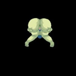 animated anus anus_focus ass big_butt blue_hair bodily_fluids bomom covering covering_eyes covering_face digital_media_(artwork) female genitals goblin green_anus green_body green_nipples hair holding_butt humanoid low_res nipples pink_pussy pixel_(artwork) pixel_animation pointy_ears pov_facesitting pubes pussy short_hair short_stack solo