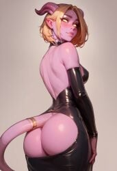 ai_generated assless_dress collar draenei ion latedx latex_dress skintight world_of_warcraft