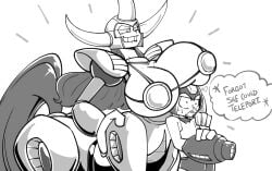 bikini centaur centaur_man female huge_ass huge_breasts mega_man mega_man_(character) robot robot_boy robot_girl rule_63 sachasketchy teasing