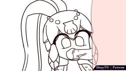 1boy1girl animated big_eyes blowjob colorless danytg fellatio female fish fish_girl humanized line_art male male/female minette_(skullgirls) no_color no_sound penis shell skullgirls tagme video wip