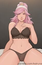 black_bra black_panties bra fire_emblem fire_emblem_awakening kalruna olivia_(fire_emblem) panties pink_hair underwear