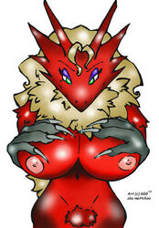 anthro blaziken breasts claws color female female_only front_view nipples non-human_areolae nude pokemon pokemon_(species) pokemon_rse solo tagme