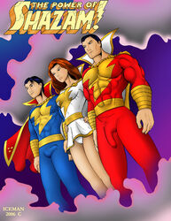 1girls 2006 2boys billy_batson bisexual bisexual_male bulge cameltoe cape captain_marvel_jr. comic dc_comics erect_nipples erect_nipples_under_clothes freddy_freeman group_sex icemanblue male mary_batson mary_marvel multiple_males shazam shazam_(series) threesome yaoi