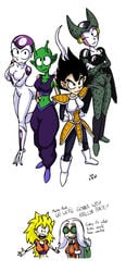 2007 alien alien_girl antenna battle_armor bio-android_(dragon_ball) blue_eyes cell_(dragon_ball) dragon_ball dragon_ball_z female freeza frieza gold_hair master_roshi muten_roushi namekian perfect_cell piccolo rule_63 saiyan smooth_skin son_goku super_saiyan super_saiyan_3 tail vegeta wink