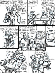 3boys bodysuit comic doujin flash_man gay male malesub mega_man mega_man(classic) mega_man_2 monochrome quick_man source_request tagme wood_man yaoi