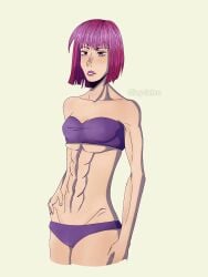 adult bangs female hot_pants hot_pants_(jjba) jjba muscle_mommy muscles muscular pink_hair short_hair underwear