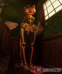 1boy 1girls 3d 5:6 animated bodysuit female female_focus fortnite fortnitemares longer_than_10_seconds male male/female medium_breasts no_sound pumpkin_girl pumpkin_head shorter_than_30_seconds smonke3d spice_(fortnite) standing straight tagme thigh_job thigh_sex thigh_sex_over_clothes vertical_video video watermark