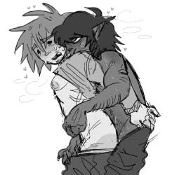 2d_(gorillaz) 2doc gay gay_sex gorillaz murdoc_niccals nonbinary pussynukes sex small_breasts