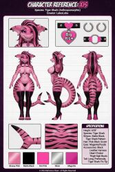 ai_assisted big_breasts character_sheet female female_only furry latexlobo oc original_character pink_body reference_sheet shark shark_girl shark_tail shark_teeth xis_(latexlobo)