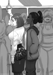 ... 1futa 1futa1girl 1girls big_ass big_breasts breasts chikan chocolate_and_vanilla clothed clothed_female clothed_futa crowd cum cum_on_ass cum_on_clothes cum_on_lower_body dark-skinned_futa dark_skin dreadlocks dubious_consent ejaculation female futa_with_female futanari handsfree_ejaculation hooded_jacket in_public interracial intersex light-skinned_female light_skin molestation_in_public monochrome office_lady penis penis_out public short-haired_female short_hair standing tagme train train_interior train_molestation umeyiyo unaware_buttjob