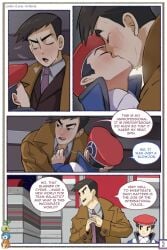 gay kissing looker_(pokemon) lucas_(pokemon)