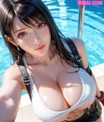 2.5d ai_generated breasts final_fantasy final_fantasy_vii hannah_asami-(artist) huge_breasts tank_top tifa_lockhart tifa_lockhart_(cosplay) underboob