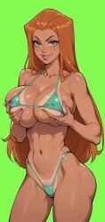 ai_generated female female_only ginger_hair green_bikini green_eyes green_panties long_nails paulinebabe sam_(totally_spies) totally_spies