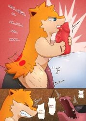 anal anal_sex bodily_fluids comic cum cumshot darrow0 duo ejaculation english_text excessive_genital_fluids excessive_precum generation_2_pokemon generation_5_pokemon genital_fluids genitals hi_res krookodile leaking_precum male male/male male_penetrating mo_(darrow) nintendo penetration penile penile_penetration penis pokemon pokemon_(species) precum quilava speech_bubble text yuel