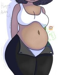 belly_button belly_focus big_breasts bored_expression death digestion_noises fat fatal_vore lower_body notnoone123 post_vore post_vore_weight_gain sophia_(notnoone123) sweaty tagme unbothered underwear vore