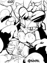 breasts cum cum_in_pussy foursome knuckles_the_echidna nipples penis pussy sonic_(series) sonic_the_hedgehog tojyo wave_the_swallow