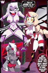 3girls charlie_morningstar_(hazbin_hotel) dominated_female fighting_ring great_dude hazbin_hotel humiliation lute_(hazbin_hotel) tied vaggie_(hazbin_hotel)