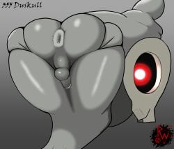 anus ass backsack balls big_butt digital_media_(artwork) duskull erection generation_3_pokemon genitals ghost hand_on_butt hi_res humanoid humanoid_genitalia humanoid_penis looking_at_viewer looking_back male nintendo on_model penis pokemon pokemon_(species) presenting presenting_anus presenting_hindquarters puffy_anus rapistwerewolf rear_view red_eyes simple_background skindentation small_balls small_penis solo spirit spread_butt spreading wide_hips