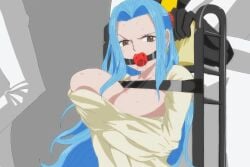 animated big_breasts kidnapped locked nefertari_vivi one_piece struggling tagme trapped trapped_in_clothing video