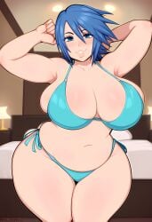 ai_generated aqua_(kingdom_hearts) bikini chubby hotel hotel_room huge_breasts kingdom_hearts kingdom_hearts_birth_by_sleep