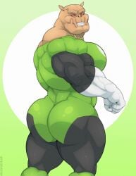 alien anthro ass bara barazoku big_ass costume dc dc_comics green_lantern_(series) kilowog male male_only muscles muscular solo solo_male tylerstark