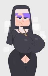 cross_necklace duolingo nun postblue98 purple_hair