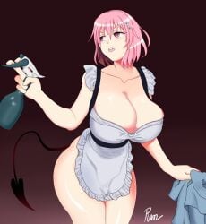 big big_thighs breasts breasts fanart maid massive_breasts massive_thighs oni thighs