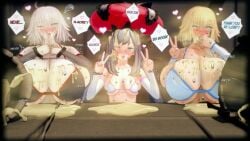 3girls after_swallowing ahe_gao big_breasts blush breasts christianity cum cum_on_breasts cum_on_face cum_on_hair cum_puddle eastboundaura88 english_text european_mythology fate/grand_order fate_(series) female female_only folklore giant_breasts gigantic_breasts gokkun history huge_breasts jeanne_alter jeanne_d'arc_(fate) koikatsu large_breasts marie_antoinette marie_antoinette_(fate) massive_breasts mythology public_domain religion rolling_eyes royalty tongue_out uncensored