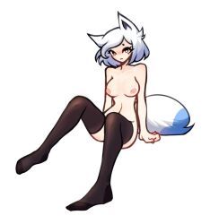 fox_ears fox_tail o!cathie_by_othercath solo thighs white_hair