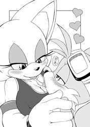 breasts drooling heart kissing nipples rouge_the_bat saliva_trail sonic_(series) tails tojyo